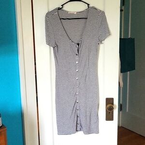 Medium black and white striped dress